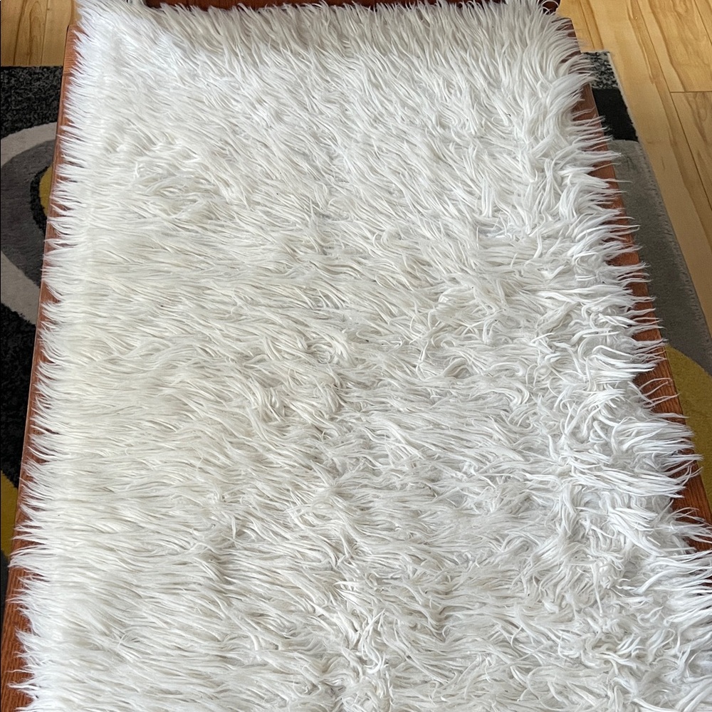 Unknown Brand | White Fluffy Rug | L70” x 23”W | Machine Washed